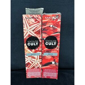 Matrix SoColor Cult  Demi-Permanent Hair Color RED HOT & STARFISH CORAL 3 oz ea